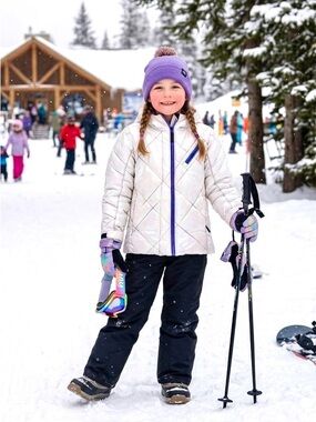 Pulse White Winter Ski/Snowboard Jacket Hooded Girls Size 7/8
